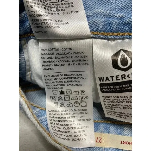 Levi’s Wedgie Distressed Jean Shorts-sz 27 - Picture 9 of 11